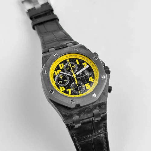 Audemars Piguet Royal Oak Offshore Chronograph Bumble Bee Carbon Black Dial Alligator -