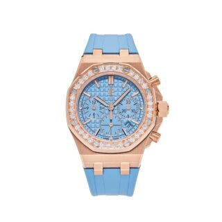 Audemars Piguet Royal Oak Offshore Chronograph Rose Gold Blue Dial Diamond Bezel -