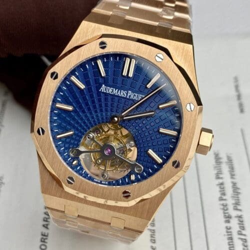 Audemars Piguet Royal Oak Tourbillon 26522OR 41mm in Rose Gold with Blue Dial -