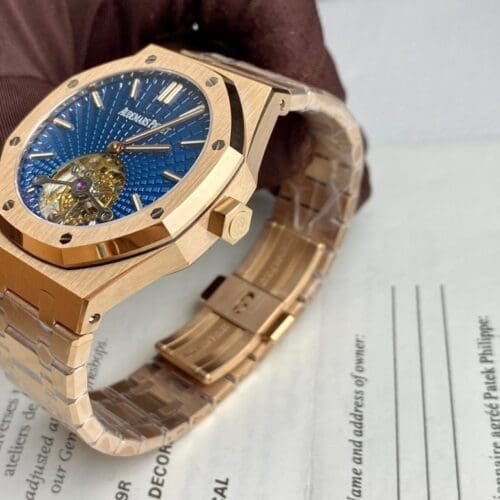 Audemars Piguet Royal Oak Tourbillon 26522OR 41mm in Rose Gold with Blue Dial -