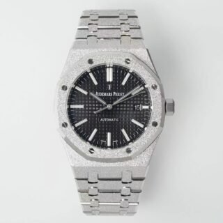 Royal Oak 15410 Frosted SS/SS Black Textured Dial APSF SA3120 Super Clone -