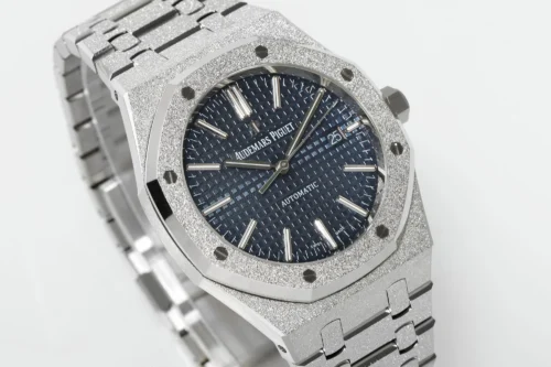 Royal Oak 15410 Frosted SS/SS Blue Textured Dial APSF SA3120 Super Clone -