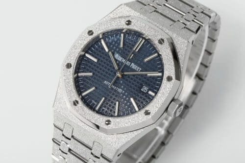 Royal Oak 15410 Frosted SS/SS Blue Textured Dial APSF SA3120 Super Clone -