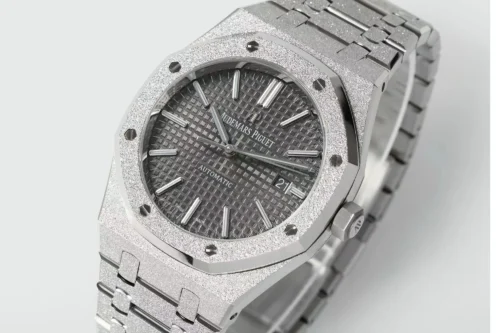 Royal Oak 15410 Frosted SS/SS Grey Textured Dial APSF SA3120 Super Clone -