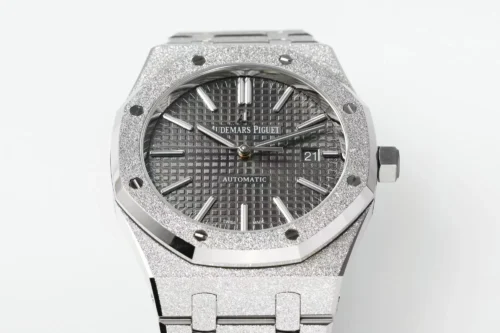 Royal Oak 15410 Frosted SS/SS Grey Textured Dial APSF SA3120 Super Clone -