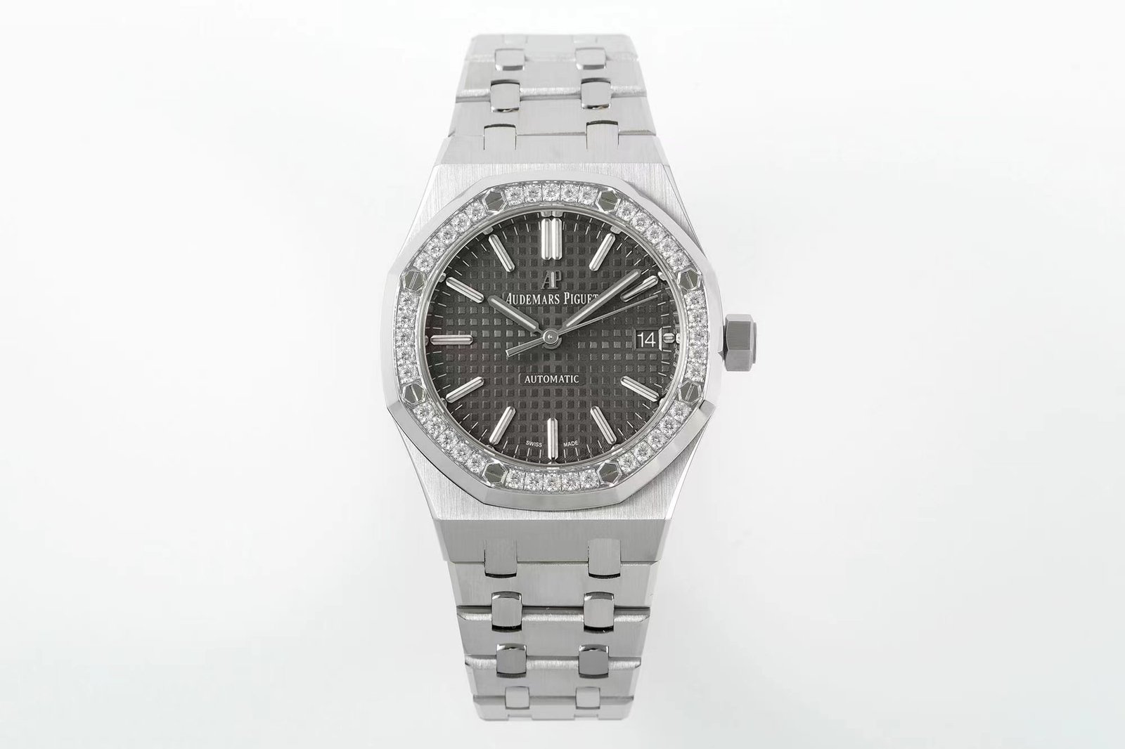 Royal Oak 37mm 15451 SS APSF 1:1 Best Edition Gray Textured Dial on SS Bracelet SA3120 Super Clone -
