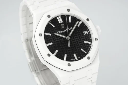 Royal Oak 41mm 15500 White Ceramic/Cer Black Dial -
