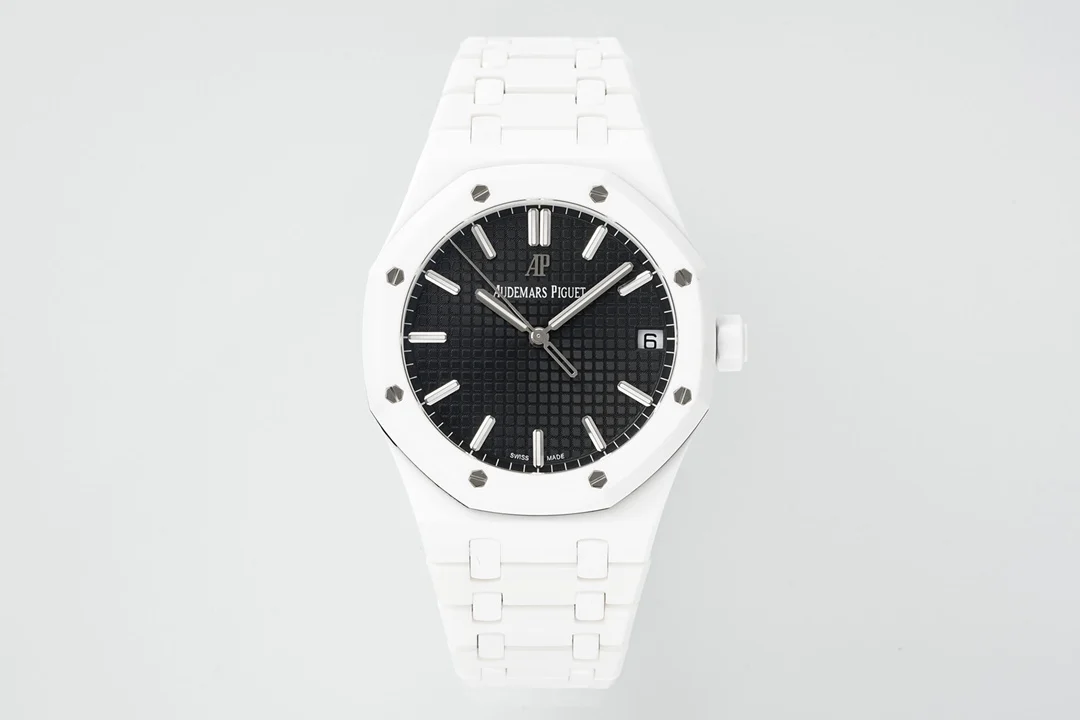 Royal Oak 41mm 15500 White Ceramic/Cer Black Dial -