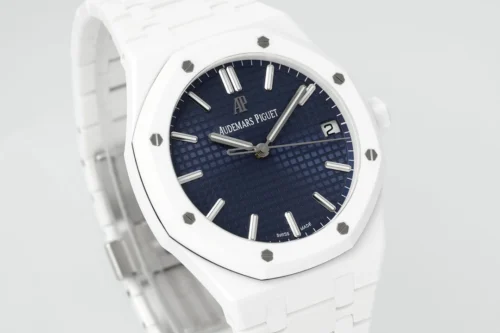 Royal Oak 41mm 15500 White Ceramic/Cer Blue Dial -