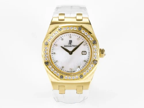 Royal Oak Ladies 33mm YG DRF Best Edition MOP Dial Diamonds Bezel -