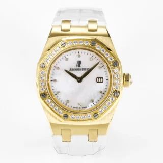 Royal Oak Ladies 33mm YG DRF Best Edition MOP Dial Diamonds Bezel -