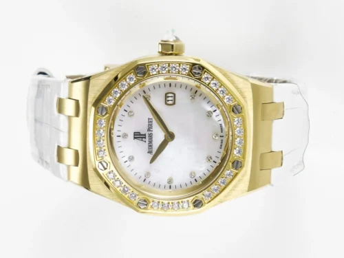 Royal Oak Ladies 33mm YG DRF Best Edition MOP Dial Diamonds Bezel -